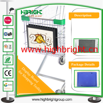 Plastic Easy Install Advertising Frame for Supermarket Shopping Cart